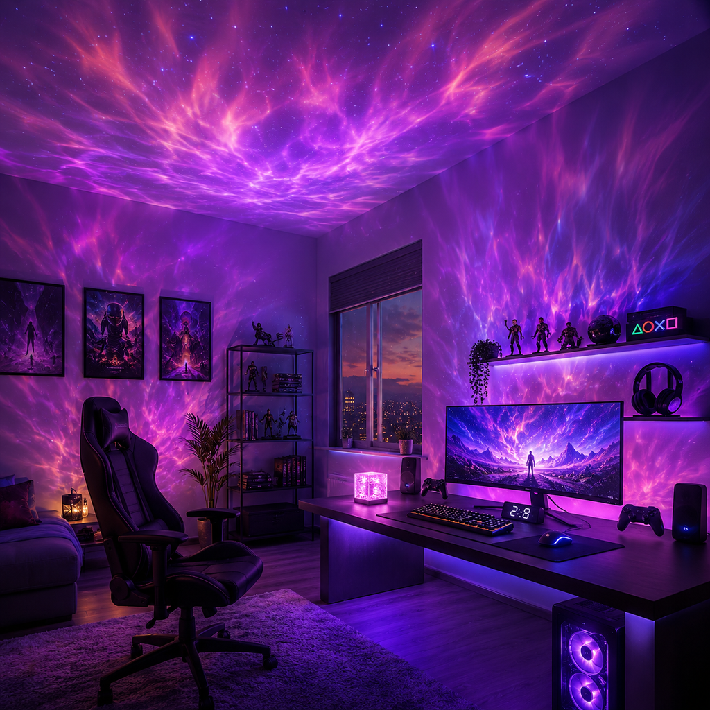 AuraGlow Crystal Sunset Lamp – 16 Color Ambient LED Light