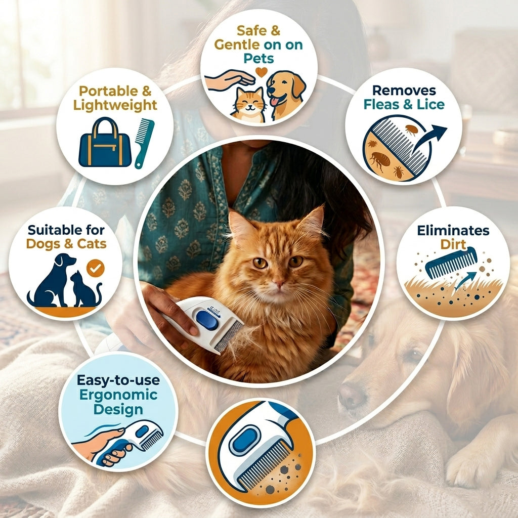 PetGuard Electric Flea & Lice Comb for Dogs & Cats